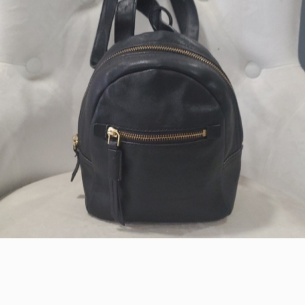 Fossil Black Leather Backpack